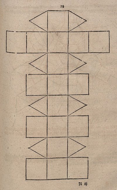 Net Unfolding of a Small Rhombicuboctahedron by Albrecht Dürer